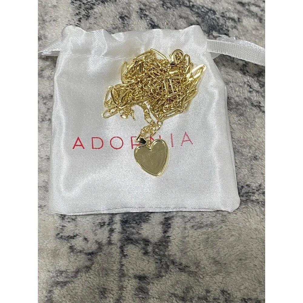 Adornia Layered Heart Pendant Necklace in Goldtone